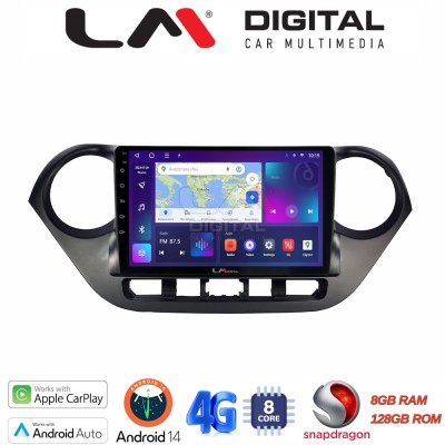 LM Digital - LM ZT8406 GPS Οθόνη OEM Multimedia Αυτοκινήτου για Hyundai i10 2014 (CarPlay/AndroidAuto/BT/GPS/WIFI/GPRS)