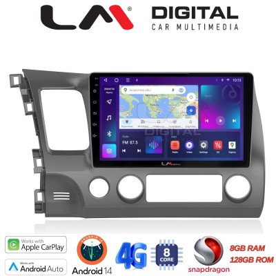 LM Digital - LM ZT8644 GPS Οθόνη OEM Multimedia Αυτοκινήτου για HONDA CIVIC 4πορτο 20062013 (CarPlay/AndroidAuto/BT/GPS/WIFI/GPR