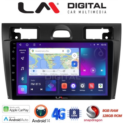 LM Digital - LM ZT8140B GPS Οθόνη OEM Multimedia Αυτοκινήτου για Ford Fiesta 2006 - 2008 (CarPlay/AndroidAuto/BT/GPS/WIFI/GPRS)