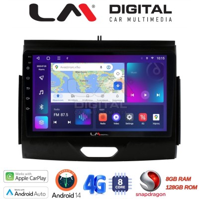 LM Digital - LM ZT8576B GPS Οθόνη OEM Multimedia Αυτοκινήτου για FORD RANGER 20152020 (CarPlay/AndroidAuto/BT/GPS/WIFI/GPRS)
