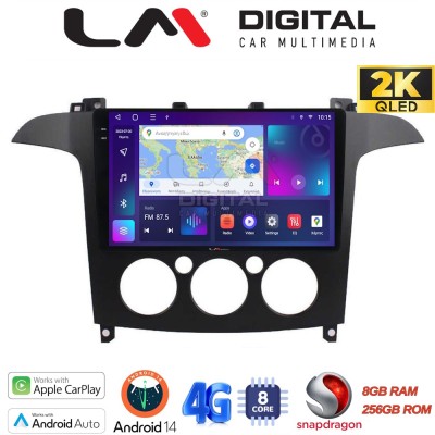 LM Digital - LM ZQ8003A GPS Οθόνη OEM Multimedia Αυτοκινήτου για Ford S-Max 2006 2014 (CarPlay/AndroidAuto/BT/GPS/WIFI/GPRS)