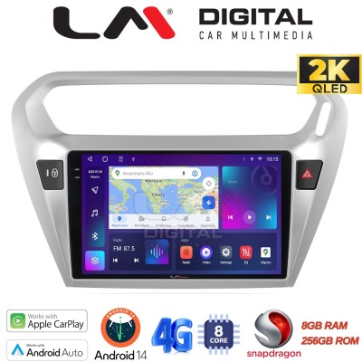 LM Digital - LM ZQ8294 GPS Οθόνη OEM Multimedia Αυτοκινήτου για Citroen Elyse '13 Peugeot 301 '13 (CarPlay/AndroidAuto/BT/GPS/WI