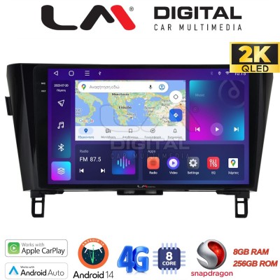 LM Digital - LM ZQ8473 GPS Οθόνη OEM Multimedia Αυτοκινήτου για NISSAN QASHQAI & XTRAIL 2014 (CarPlay/AndroidAuto/BT/GPS/WIFI/GP