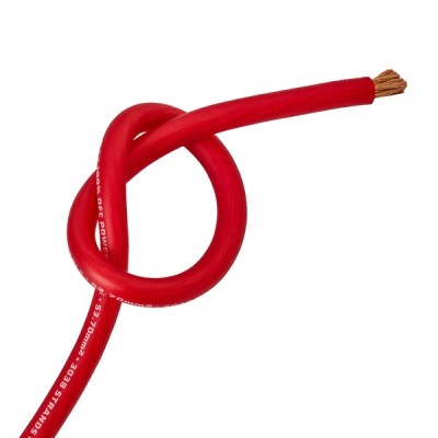 PC53OFCR Pure OFC 53.7mm², 20m Power Wire Auto Connect, red Sold by the meter