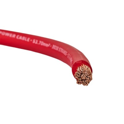 PC53CCAR Pure 30% OFC 70% Alu 53.7mm², 20m Power Wire Auto Connect, red Sold by the meter