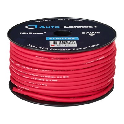 PC10CCAR Pure 10.2mm² 30% OFC 70% Alu Power Wire Auto-Connect, red