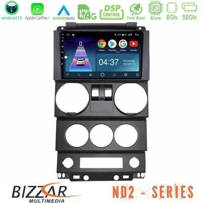 Bizzar ND2 Series 8Core Android14 2+32GB Jeep Wrangler 2Door 2008-2010 Navigation Multimedia Tablet 9" Με Carplay & Android Auto