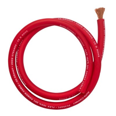 PC21OFCR Power Cable Red 4AWG/21,6mm2 OFC Auto-Connect, Sold by the meter