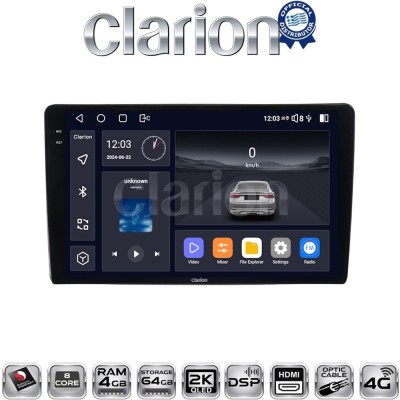 CLARION GL74402UP Οθόνη OEM Multimedia Αυτοκινήτου για Toyota Yaris 1999 2005 (CarPlay/AndroidAuto/BT/GPS/WIFI/GPRS)