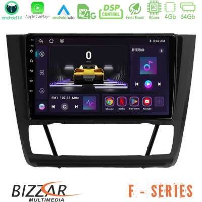 Bizzar F Series 8Core Android14 4+64GB BMW 1Series E81/E82/E87/E88 (AUTO A/C) Navigation Multimedia Tablet 9" Με Carplay & Andro