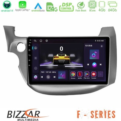 Bizzar F Series 8Core Android14 4+64GB Honda Jazz 2009-2013 Navigation Multimedia Tablet 10" Με Carplay & Android Auto