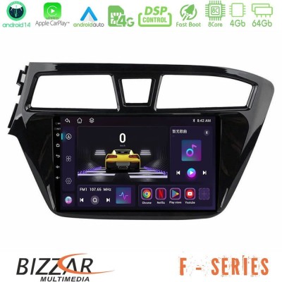 Bizzar F Series 8Core Android14 4+64GB Hyundai i20 2014-2018 Navigation Multimedia Tablet 9" Με Carplay & Android Auto