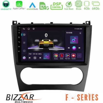 Bizzar F Series 8Core Android14 4+64GB Mercedes W203 Facelift Navigation Multimedia Tablet 9" Με Carplay & Android Auto