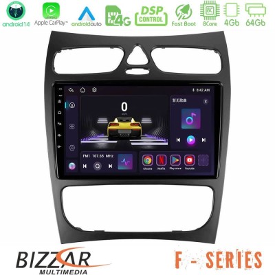 Bizzar F Series 8Core Android14 4+64GB Mercedes CLK Class W209 2000-2004 Navigation Multimedia Tablet 9" Με Carplay & Android Au