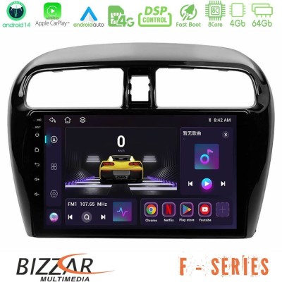 Bizzar F Series 8Core Android14 4+64GB Mitsubishi Space Star 2013-2016 Navigation Multimedia Tablet 9" Με Carplay & Android Auto
