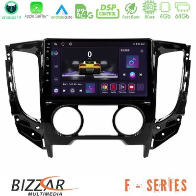 Bizzar F Series 8Core Android14 4+64GB Mitsubishi L200 2016- & Fiat Fullback (Manual A/C) Navigation Multimedia Tablet 9" Με Car