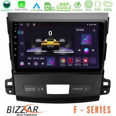 Bizzar F Series 8Core Android14 4+64GB Mitsubishi Outlander/Citroen C-Crosser/Peugeot 4007 Navigation Multimedia Tablet 9" Με Ca