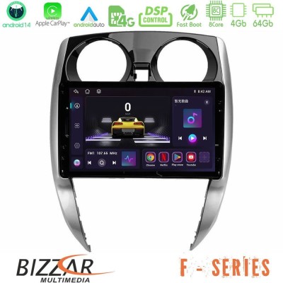 Bizzar F Series 8Core Android14 4+64GB Nissan Note 2013-2018 Navigation Multimedia Tablet 10" Με Carplay & Android Auto