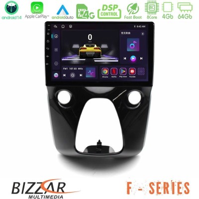 Bizzar F Series 8Core Android14 4+64GB Toyota Aygo | Citroen C1 | Peugeot 108 Navigation Multimedia 10" Με Carplay & Android Aut