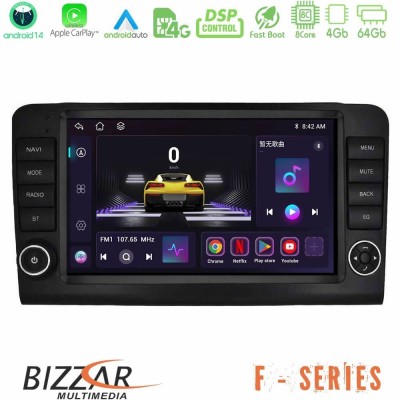 Bizzar F Series 8Core Android14 4+64GB Mercedes ML/GL Class W164 2006-2011 Navigation Multimedia Tablet 9" Με Carplay & Android 