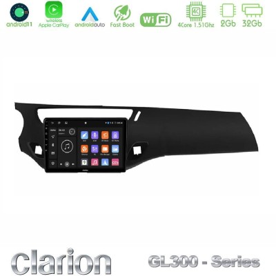 Clarion GL300 Series 4Core Android11 2+32GB Citroen C3/DS3 2009-2016 Navigation Multimedia Tablet 9" Με Carplay & Android Auto