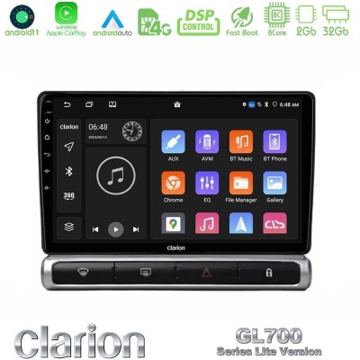 Clarion GL700 Lite Series 8Core Android11 2+32GB Citroen C3 2016- Navigation Multimedia Tablet 9" Με Carplay & Android Auto