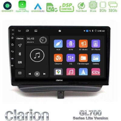 Clarion GL700 Lite Series 8Core Android11 2+32GB Ford Courier 2015-2023 Navigation Multimedia Tablet 9" Με Carplay & Android Aut