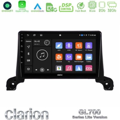Clarion GL700 Lite Series 8Core Android11 2+32GB Peugeot 3008/5008 2017-2023 Navigation Multimedia Tablet 9" Με Carplay & Androi