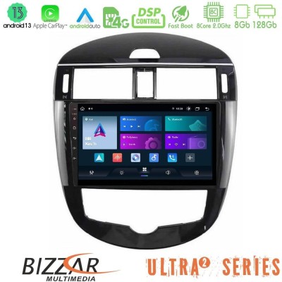 Bizzar Ultra Series Nissan Pulsar 2015-2018 8core Android13 8+128GB Navigation Multimedia Tablet 9"