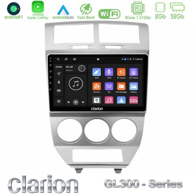 Clarion GL300 Series 4Core Android11 2+32GB Dodge Caliber 2006-2011 Navigation Multimedia Tablet 10" Με Carplay & Android Auto