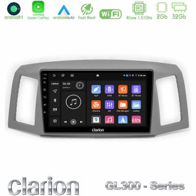 Clarion GL300 Series 4Core Android11 2+32GB Jeep Grand Cherokee 2005-2007 Navigation Multimedia Tablet 10" Με Carplay & Android 