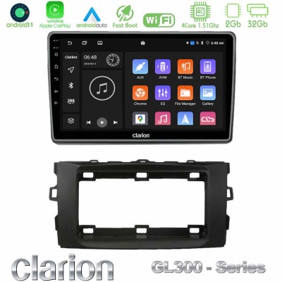 Clarion GL300 Series 4Core Android11 2+32GB Toyota Auris 2013-2016 Navigation Multimedia Tablet 10" Με Carplay & Android Auto