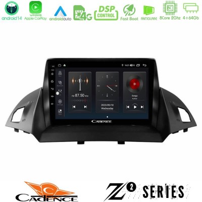 Cadence Z2 Series 8Core Android14 4+64GB Ford C-Max/Kuga Navigation Multimedia Tablet 9" Με Carplay & Android Auto