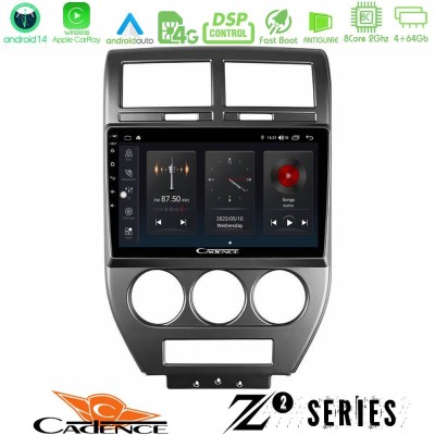 Cadence Z2 Series 8Core Android14 4+64GB Jeep Compass/Patriot 2007-2008 Navigation Multimedia Tablet 10" Με Carplay & Android Au Cadence Z2 Series 8Core Android14 4+64GB Jeep Compass/Patriot 2007-2008 Navigation Multimedia Tablet 10" Με Carplay & Android Au