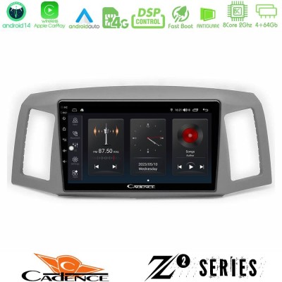 Cadence Z2 Series 8Core Android14 4+64GB Jeep Grand Cherokee 2005-2007 Navigation Multimedia Tablet 10" Με Carplay & Android Aut
