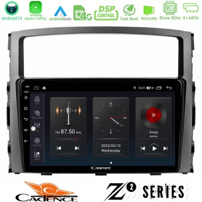 Cadence Z2 Series 8Core Android14 4+64GB Mitsubishi Pajero 2008-2009 Navigation Multimedia Tablet 9" Με Carplay & Android Auto