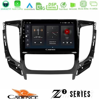 Cadence Z2 Series 8Core Android14 4+64GB Mitsubishi L200 2016- & Fiat Fullback (Auto A/C) Navigation Multimedia Tablet 9" Με Car