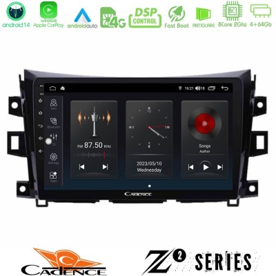 Cadence Z2 Series 8Core Android14 4+64GB Nissan Navara NP300 Navigation Multimedia Tablet 9" Με Carplay & Android Auto