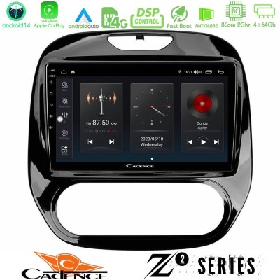 Cadence Z2 Series 8Core Android14 4+64GB Renault Captur 2013-2019 (Manual AC) Navigation Multimedia Tablet 9" Με Carplay & Andro
