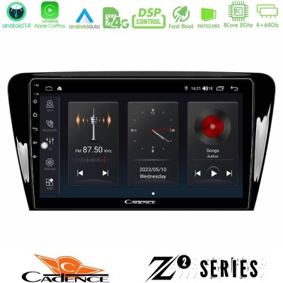 Cadence Z2 Series 8Core Android14 4+64GB Skoda Octavia 7 Navigation Multimedia Tablet 10" Με Carplay & Android Auto