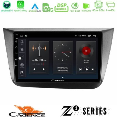 Cadence Z2 Series 8Core Android14 4+64GB Seat Altea 2004-2015 Navigation Multimedia Tablet 9" Με Carplay & Android Auto