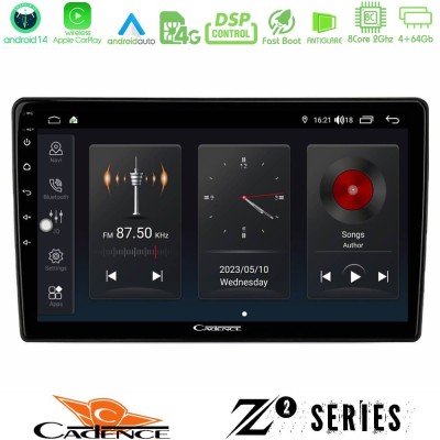 Cadence Z2 Series 8Core Android14 4+64GB Suzuki Swift 2005-2010 Navigation Multimedia Tablet 10" Με Carplay & Android Auto