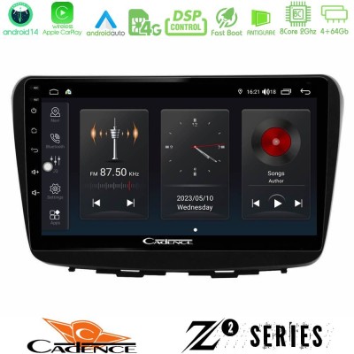Cadence Z2 Series 8Core Android14 4+64GB Suzuki Baleno 2016-2021 Navigation Multimedia Tablet 9" Με Carplay & Android Auto