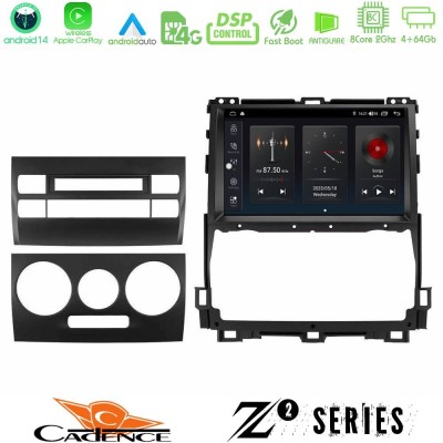 Cadence Z2 Series 8Core Android14 4+64GB Toyota Land Cruiser J120 2002-2009 Navigation Multimedia Tablet 9" Με Carplay & Android