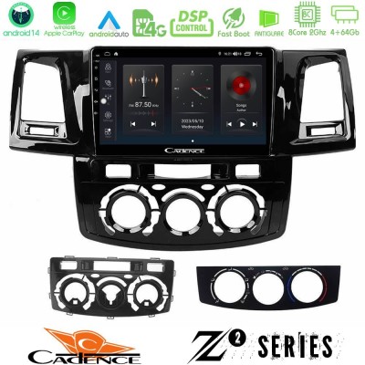 Cadence Z2 Series 8Core Android14 4+64GB Toyota Hilux 2007-2016 Navigation Multimedia Tablet 9" Με Carplay & Android Auto