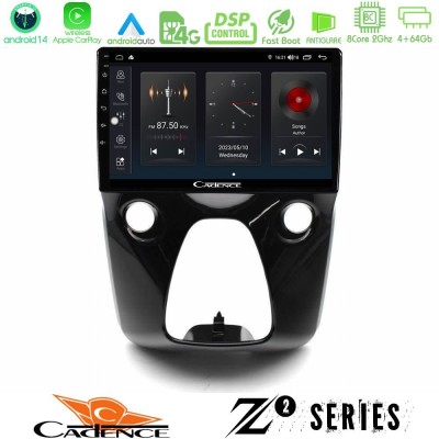 Cadence Z2 Series 8Core Android14 4+64GB Toyota Aygo | Citroen C1 | Peugeot 108 Navigation Multimedia 10" Με Carplay & Android A
