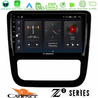 Cadence Z2 Series 8Core Android14 4+64GB VW Scirocco 2008-2014 Navigation Multimedia Tablet 9" (μαύρο γυαλιστερό) Με Carplay & A