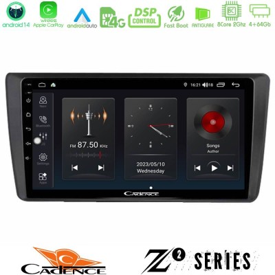 Cadence Z2 Series 8Core Android14 4+64GB Skoda Octavia 2004-2012 Navigation Multimedia Tablet 9" Με Carplay & Android Auto