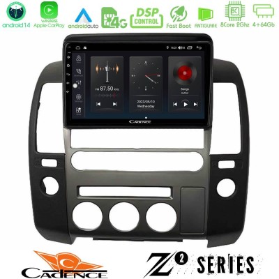 Cadence Z2 Series 8Core Android14 4+64GB Nissan Navara D40 2006-2012 (με εργ.οθόνη) Navigation Multimedia Tablet 9" Με Carplay &
