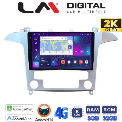 LM Digital - LM ZD8003 GPS Οθόνη OEM Multimedia Αυτοκινήτου για Ford S-Max 2006 2014 (CarPlay/AndroidAuto/BT/GPS/WIFI/GPRS)